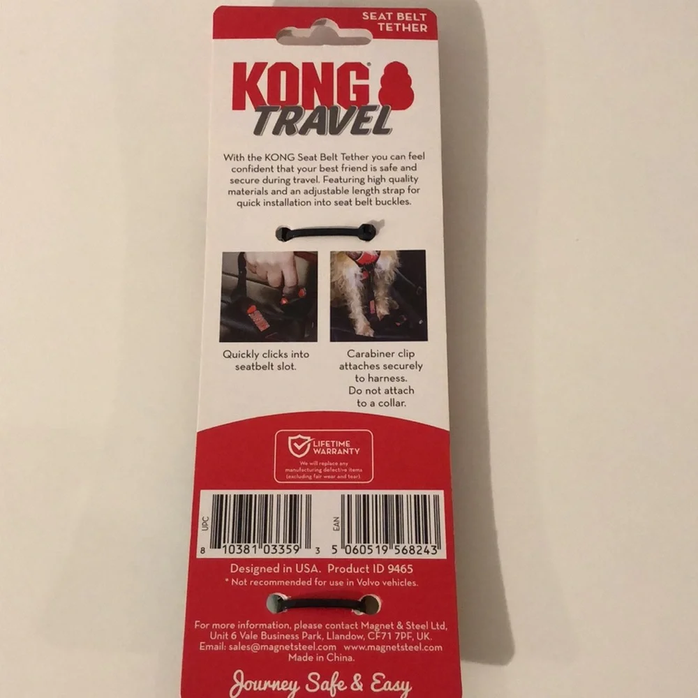 NEW Kong Travel Seat Belt Tether